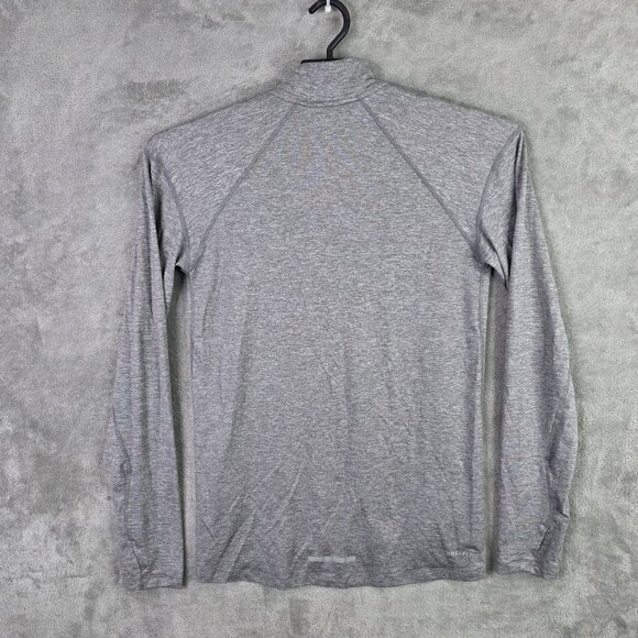 Mens Nike Dri-Fit Gray 1/4 Zip Running Shirt Long Sleeve Polyester Spandex S - Picture 5 of 9